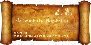 Lövenfeld Magdolna névjegykártya